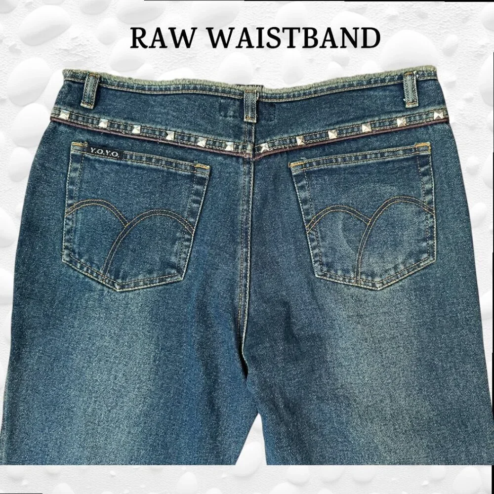 Vintage YOYO Low Waist Bootcut Studded Raw Waistband Jeans - Size 13 NWT - Picture 7 of 7